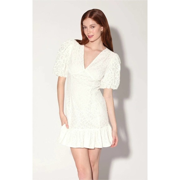 NWT Walter Baker Cutout Lace Caroline Mini Dress Womens Ivory Size 12 - Picture 2 of 8